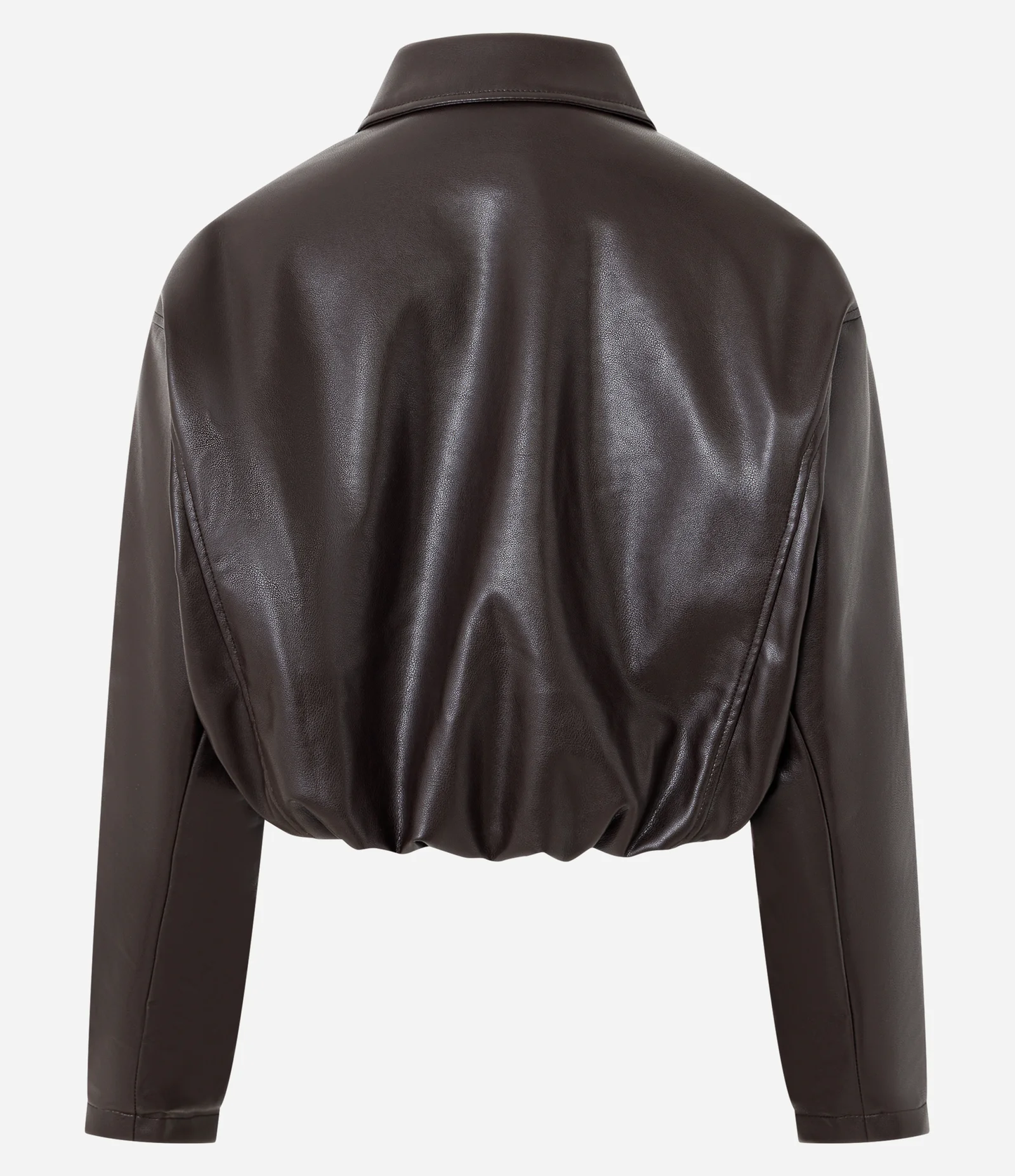 PU Balloon Jacket with Elastic Hem
