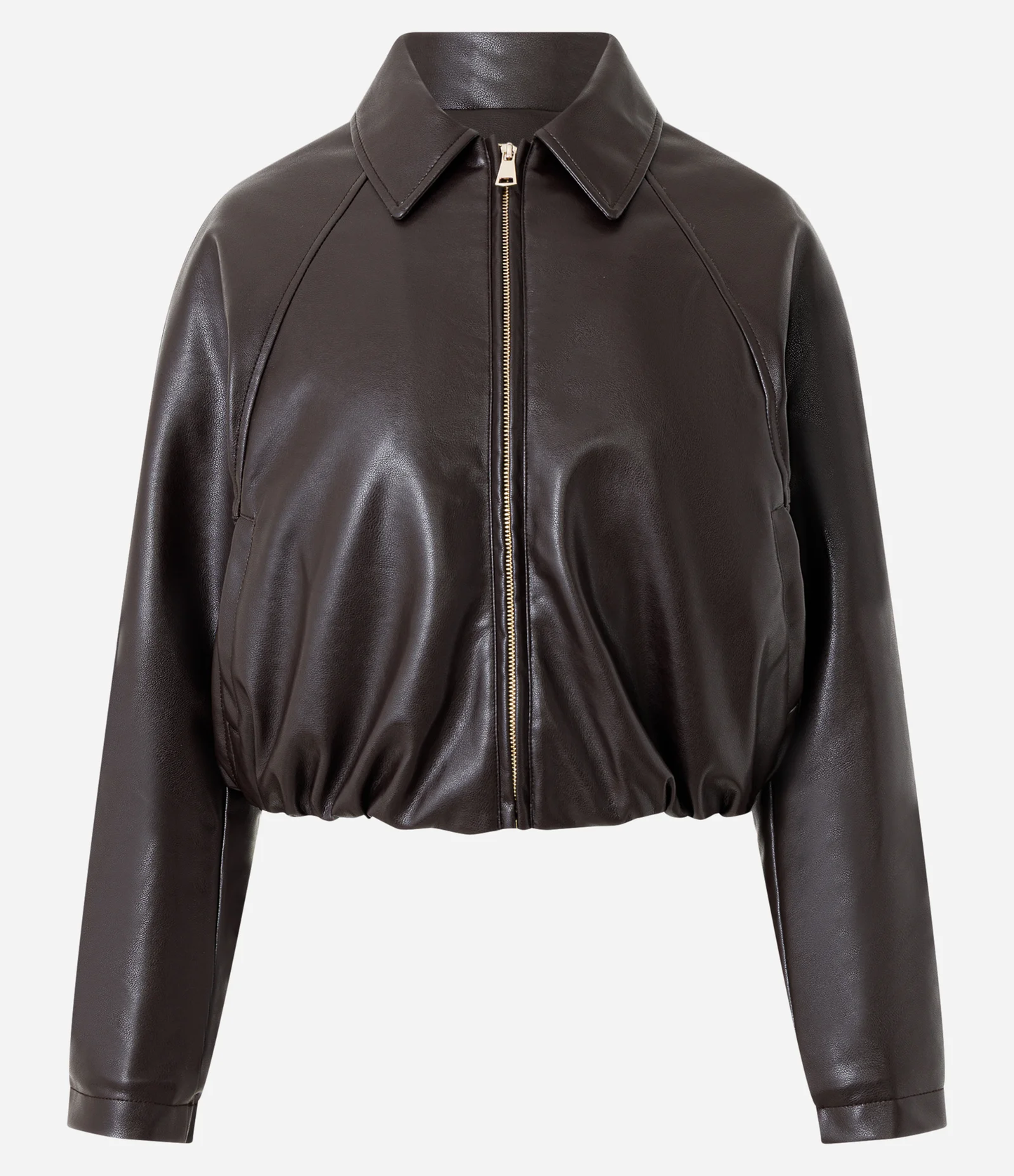 PU Balloon Jacket with Elastic Hem