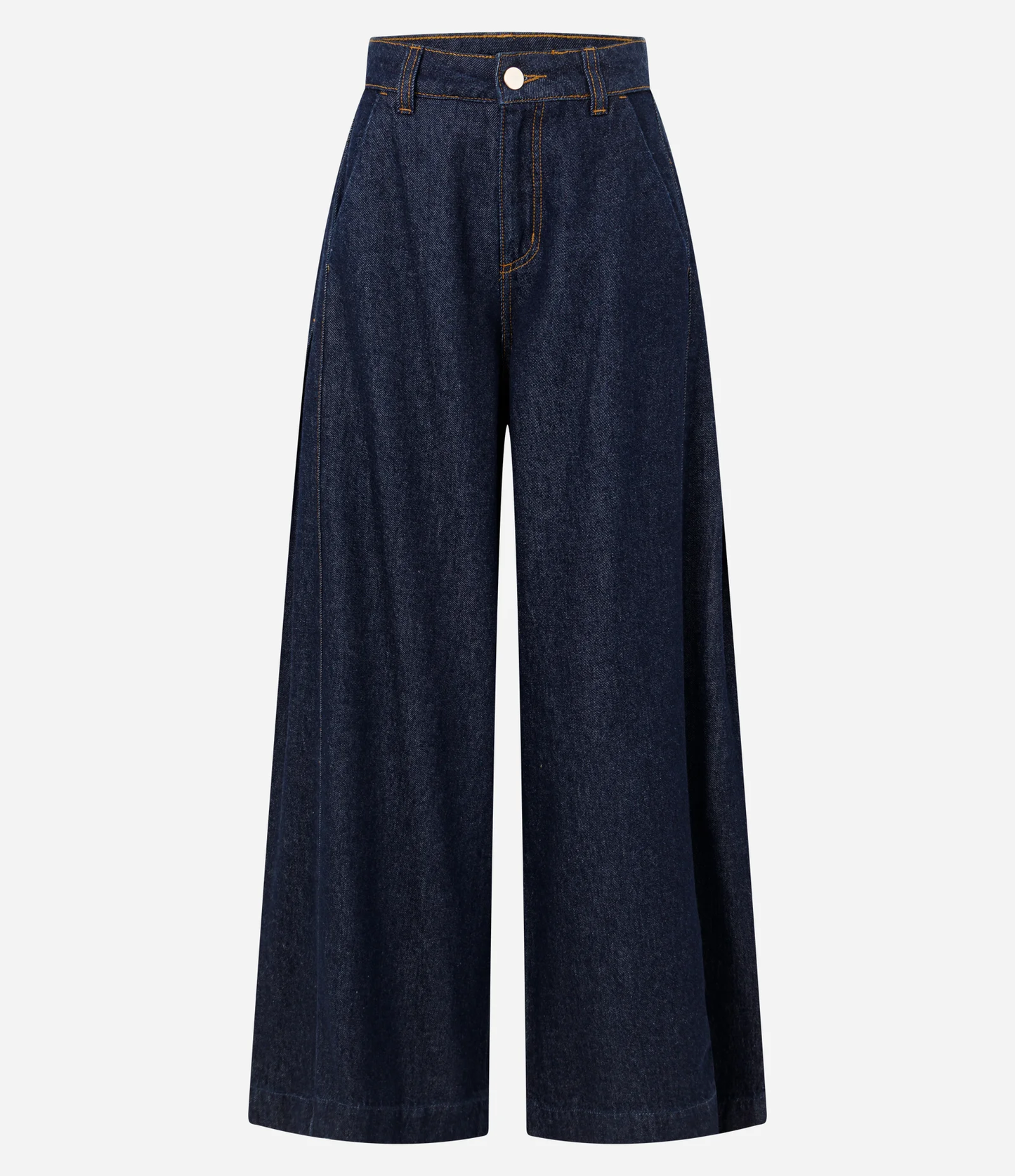 Dark Blue High Waist Wide Leg Palazzo Jeans