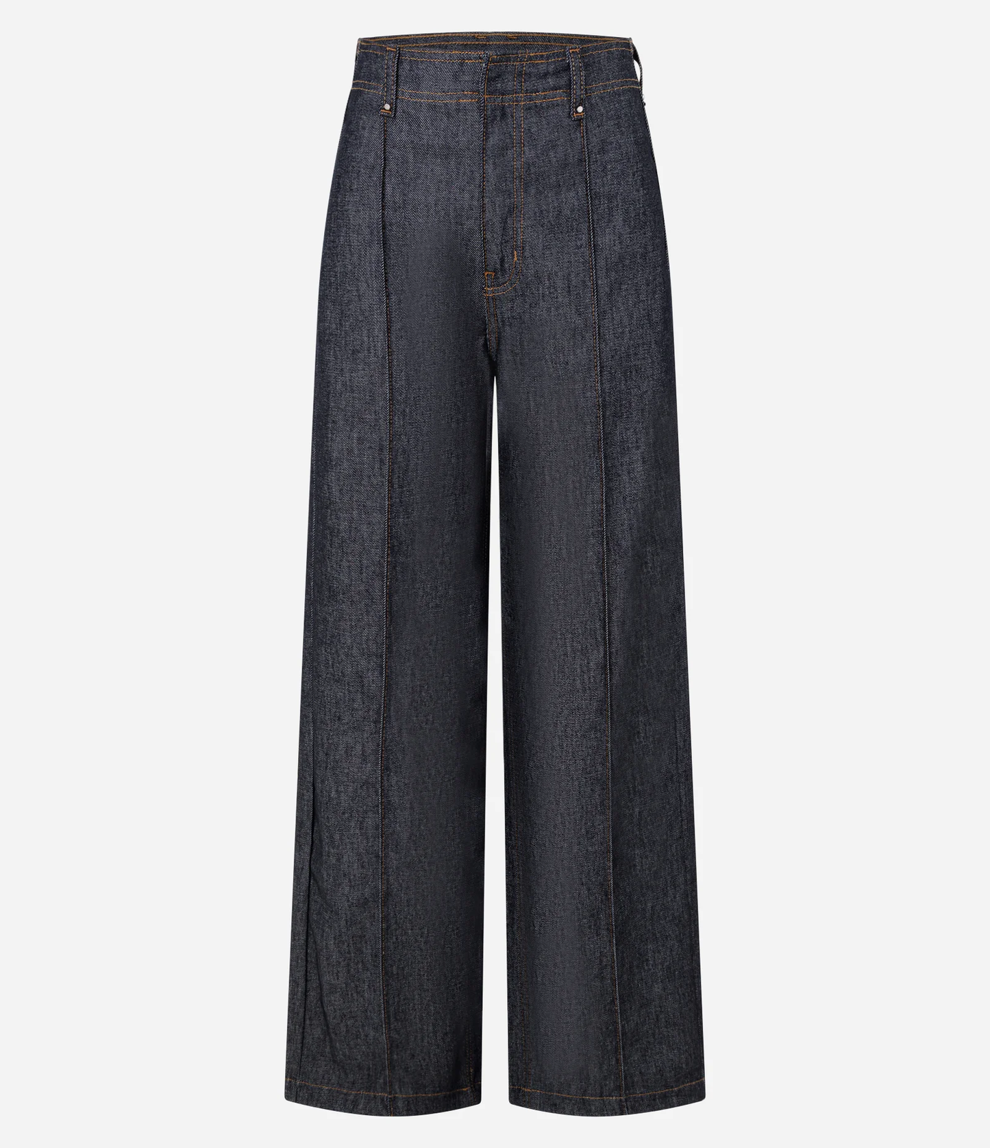 High Waist Wide Leg Jeans with Tailored Waistband