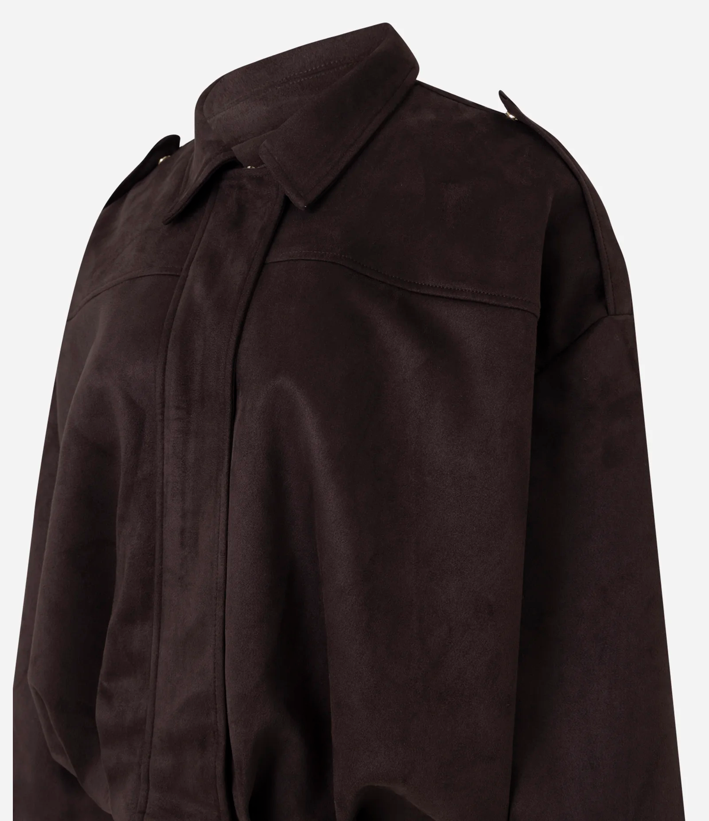 Suede Bomber Jacket with Classic Collar