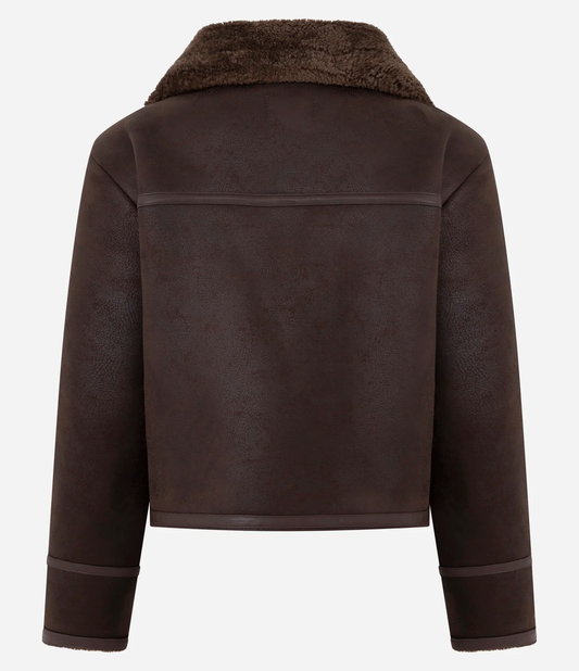 Heavy PU Faux Leather Jacket with Fur Lining