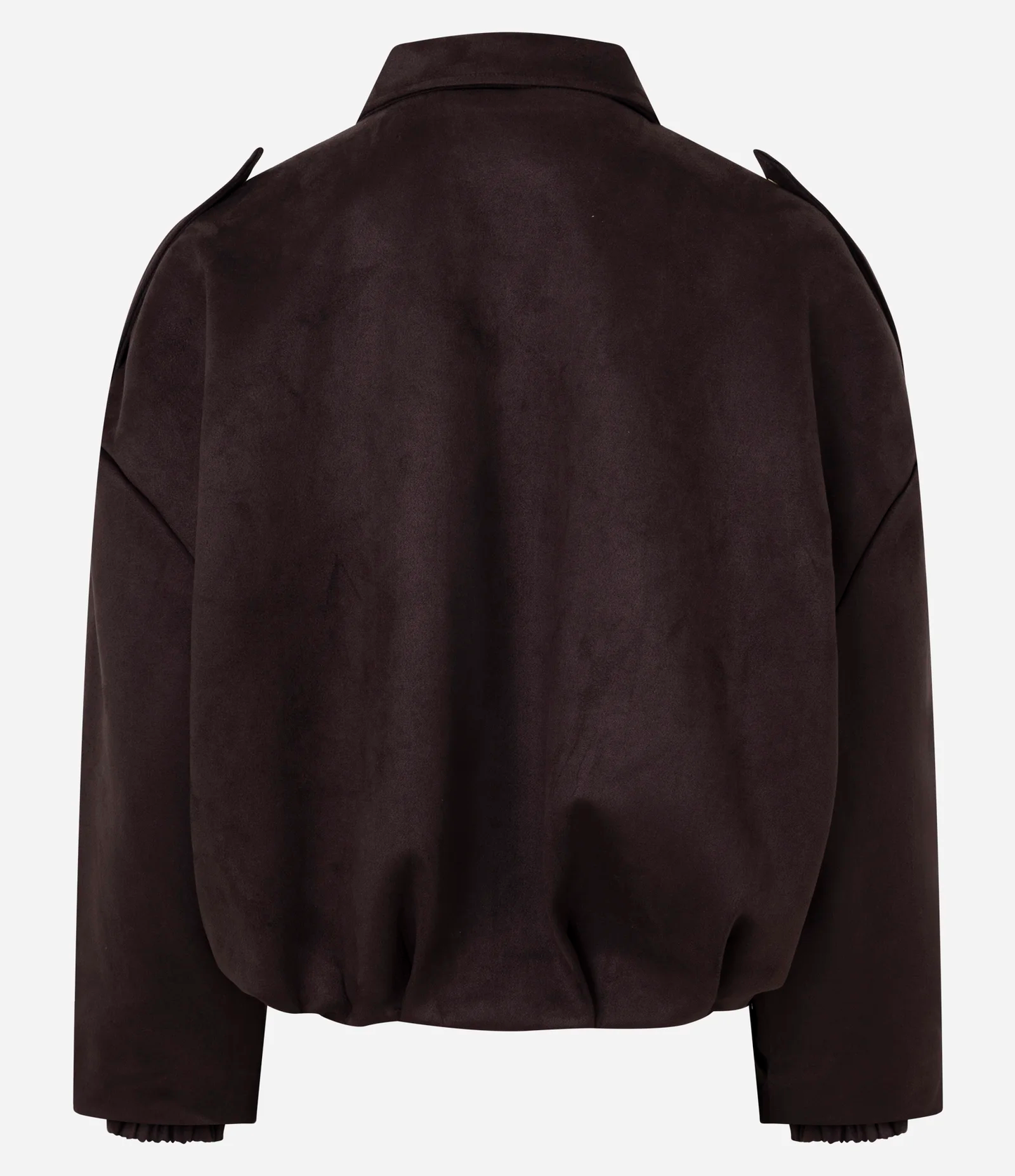 Suede Bomber Jacket with Classic Collar